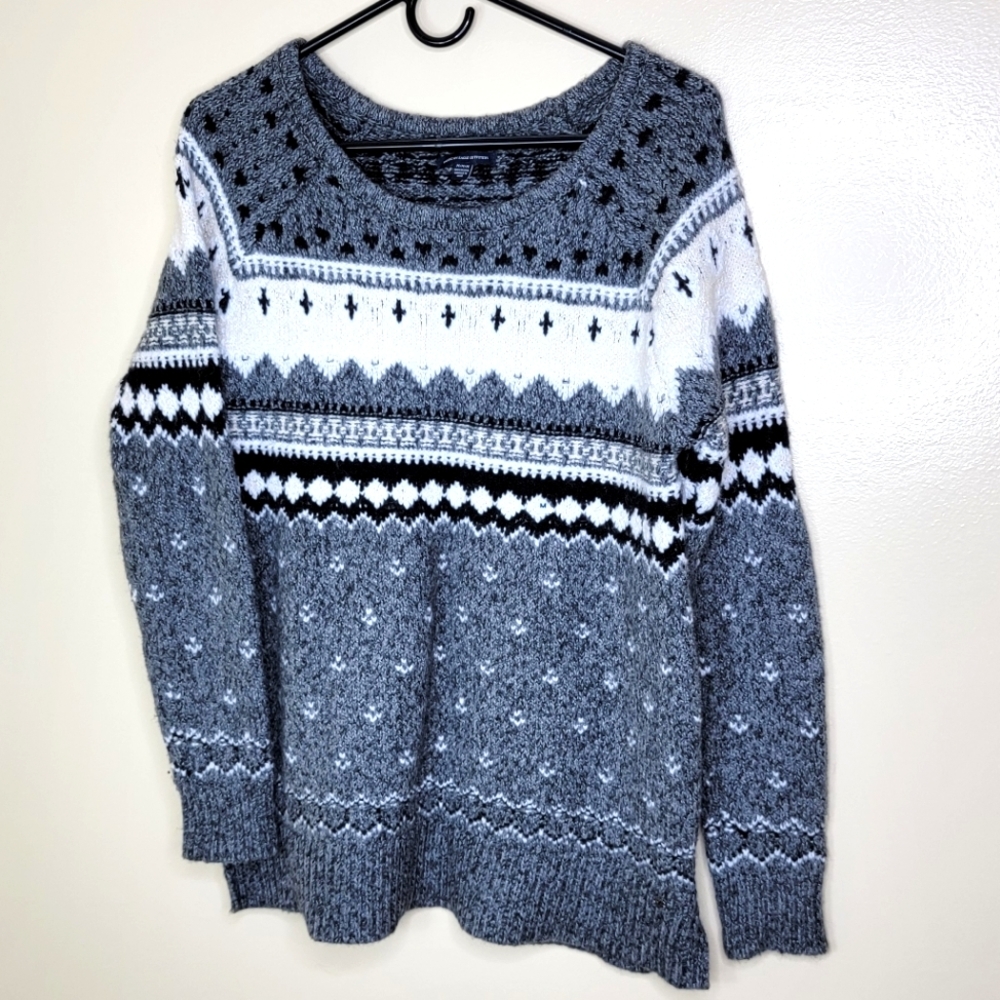 American Eagle Outfitters Wool Fair Isle Sweater Medium - Picture 1 of 4